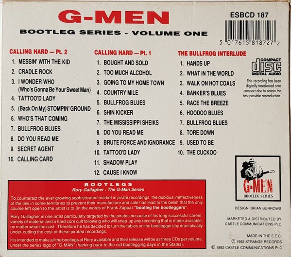 Rory Gallagher - G-Men. Bootleg Series Volume One (Box + 3xCD) - Image 2