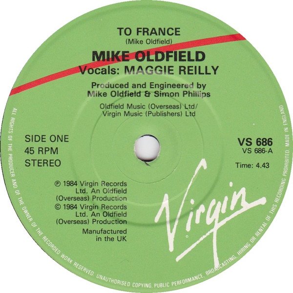 Mike Oldfield - To France (7", Single) - Image 3