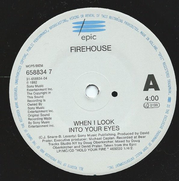Firehouse (2) - When I Look Into Your Eyes (7") - Image 3