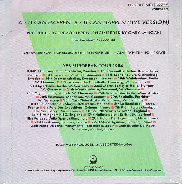 Yes - It Can Happen (7", Single) - Image 2