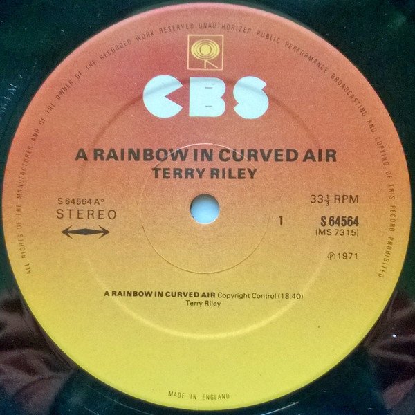 Terry Riley - A Rainbow In Curved Air (LP, Album, RE) - Image 3