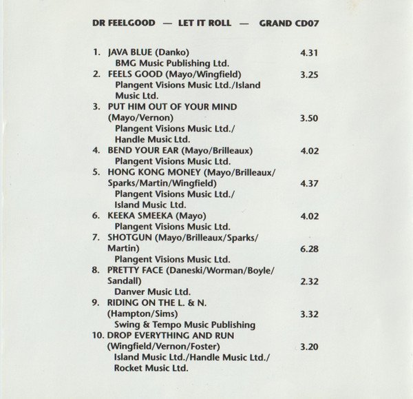 Dr. Feelgood - Let It Roll (CD, Album, RE) - Image 3