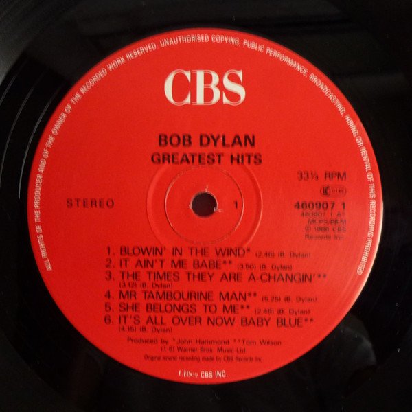 Bob Dylan - Greatest Hits (LP, Comp, RE) - Image 3