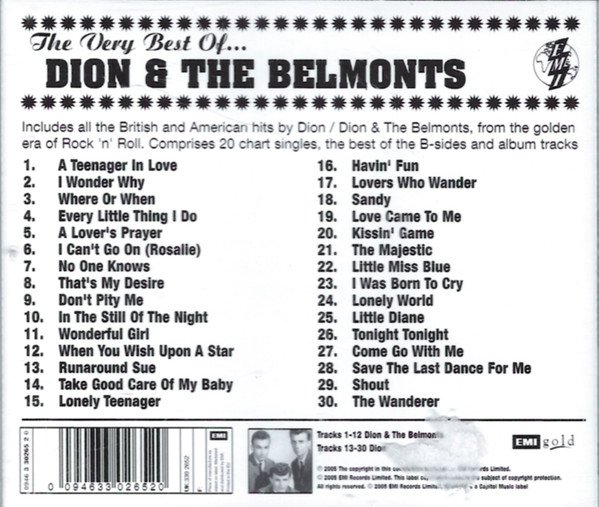 Dion & The Belmonts - The Very Best Of...Dion & The Belmonts (CD, Comp, RM) - Image 2