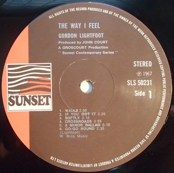 Gordon Lightfoot - The Way I Feel (LP, Album, RE) - Image 3