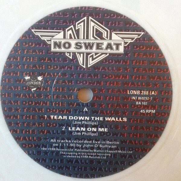 No Sweat (2) - Tear Down The Walls (Live In Germany) (7", EP, Num, Whi + Box) - Image 3