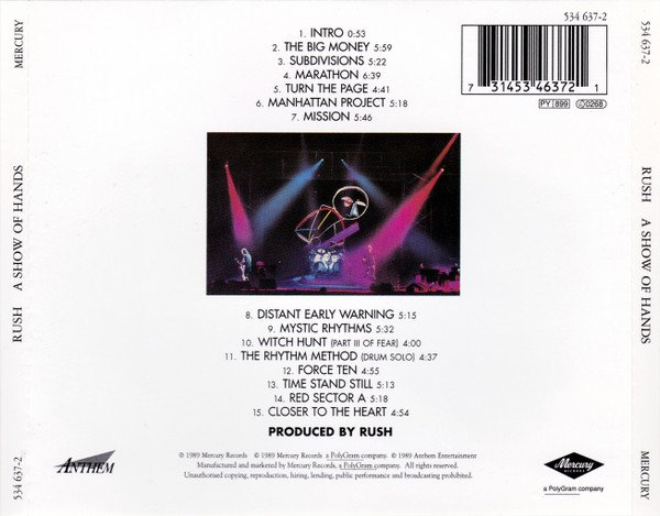 Rush - A Show Of Hands (CD, Album, RE, RM, PMD) - Image 2