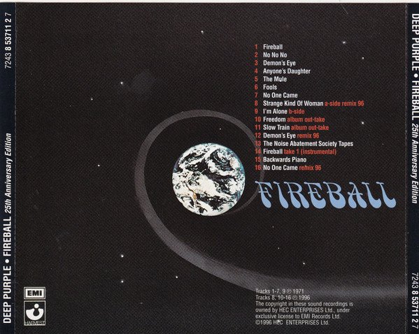Deep Purple - Fireball (CD, Album, RE, RM, 25t) - Image 3