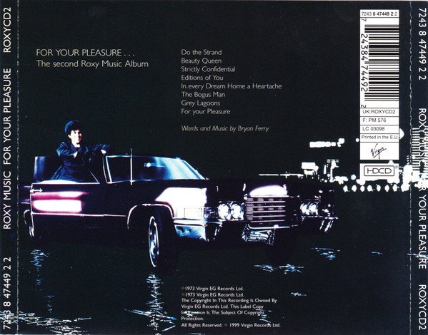Roxy Music - For Your Pleasure (HDCD, Album, RE, RM, Arv) - Image 2