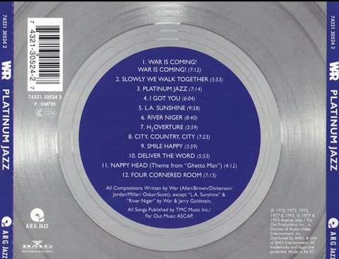 War - Platinum Jazz (CD, Comp, RE) - Image 2
