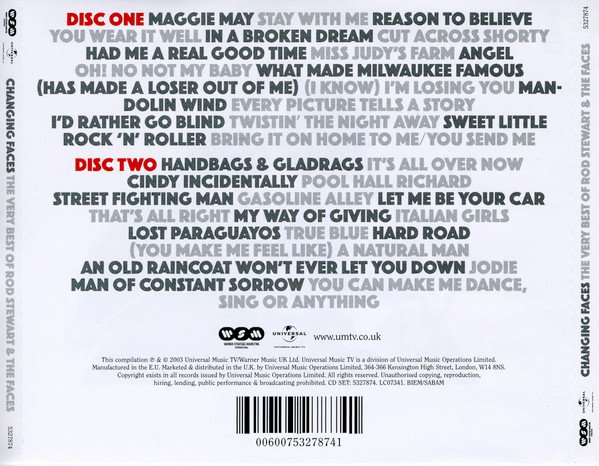 Rod Stewart & The Faces* - Changing Faces ( The Very Best Of Rod Stewart & The Faces) (The Definitive Collection 1969 - 1974) (2xCD, Comp, RE, ) - Image 2