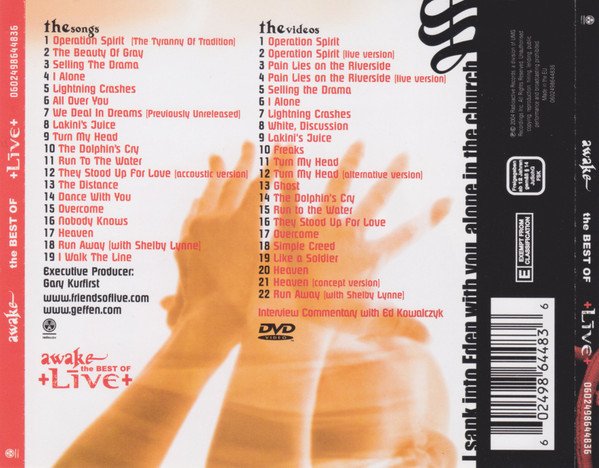 Live - Awake - The Best Of (CD, Comp + DVD, Comp, PAL) - Image 2