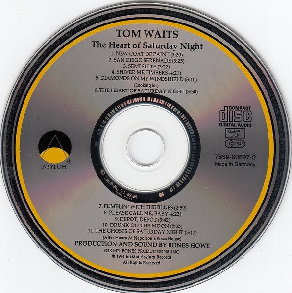 Tom Waits - The Heart Of Saturday Night (CD, Album, RE) - Image 3