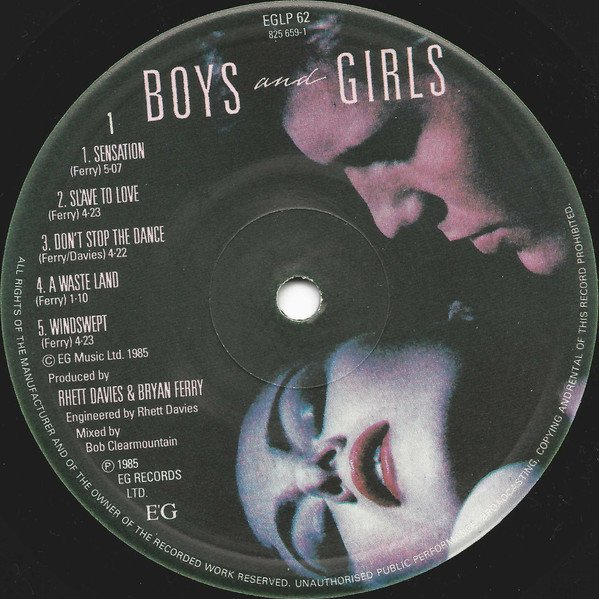 Bryan Ferry - Boys And Girls (LP, Album) - Image 3