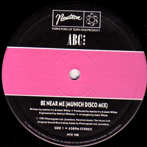 ABC - Be Near Me (12", Single) - Image 3