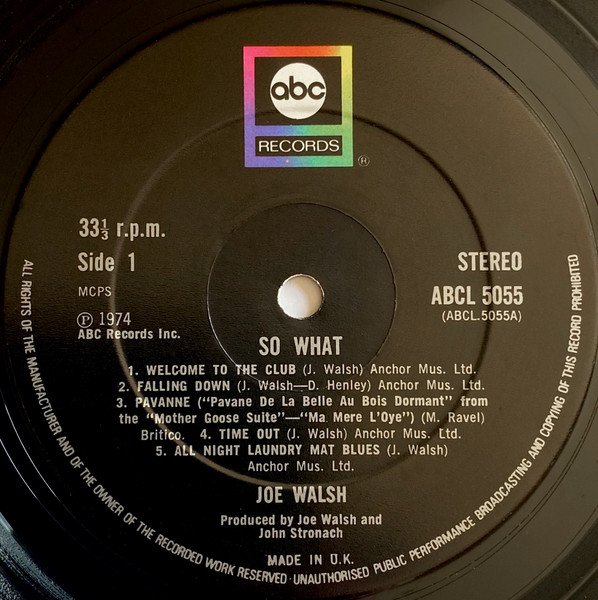 Joe Walsh - So What (LP, Album, 2nd) - Image 3