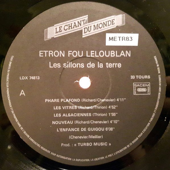 Etron Fou Leloublan - Les Sillons De La Terre (LP, Album, RE) - Image 3