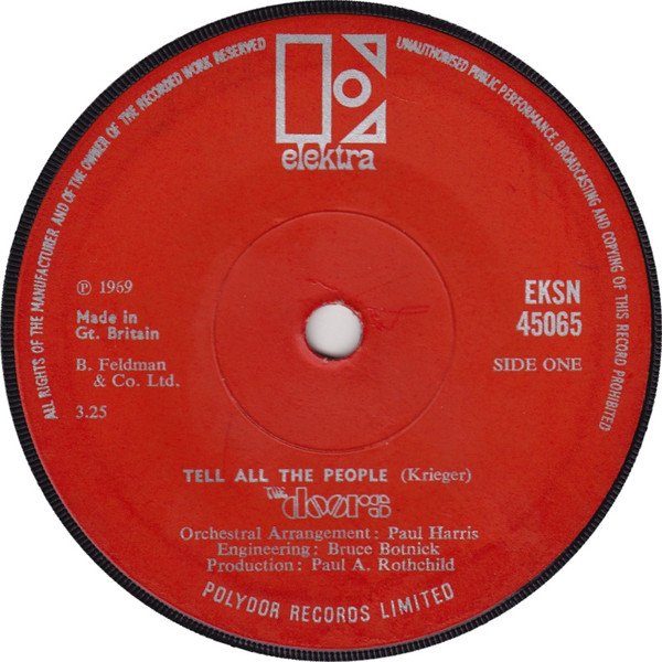 The Doors - Tell All The People (7", Single)