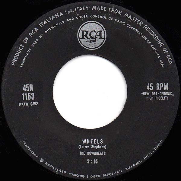 The Downbeats (3) - Wheels (7", Mono) - Image 3
