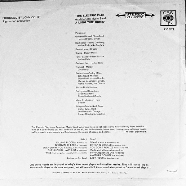 The Electric Flag - A Long Time Comin' (LP, Album) - Image 2