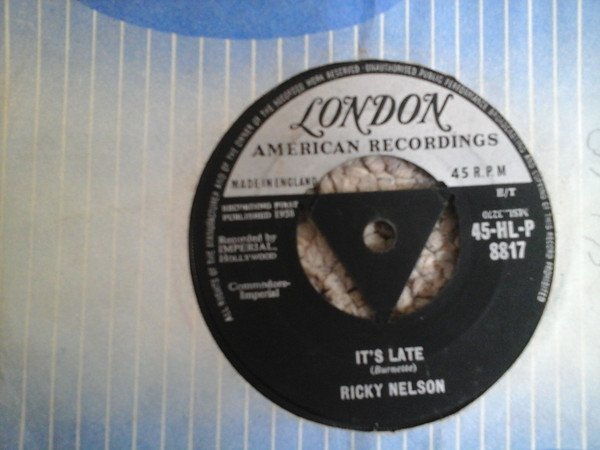 Ricky Nelson (2) - It's Late (7", RP, Tri) - Image 2