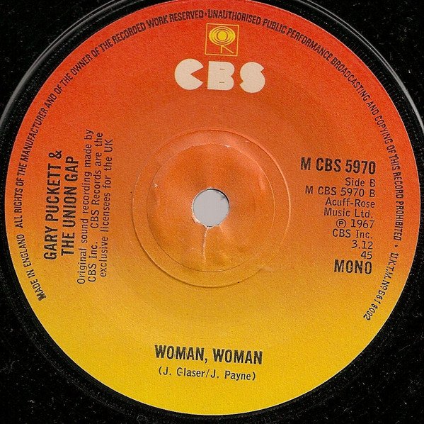 Gary Puckett & The Union Gap - Young Girl / Woman, Woman (7", Single) - Image 2