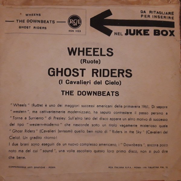 The Downbeats (3) - Wheels (7", Mono) - Image 2