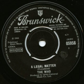 The Who - A Legal Matter (7", Single)