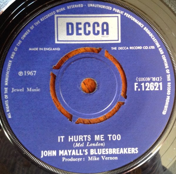 John Mayall's Bluesbreakers* - Double Trouble / It Hurts Me Too (7", Single) - Image 2