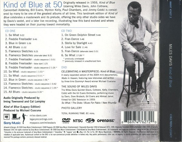 Miles Davis - Kind Of Blue (CD, Album, Enh, RE + CD, Album, RE + DVD-V, NTSC) - Image 2