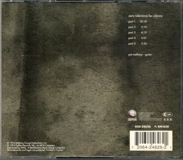 Pat Metheny - Zero Tolerance For Silence (CD, Album, MPO) - Image 2