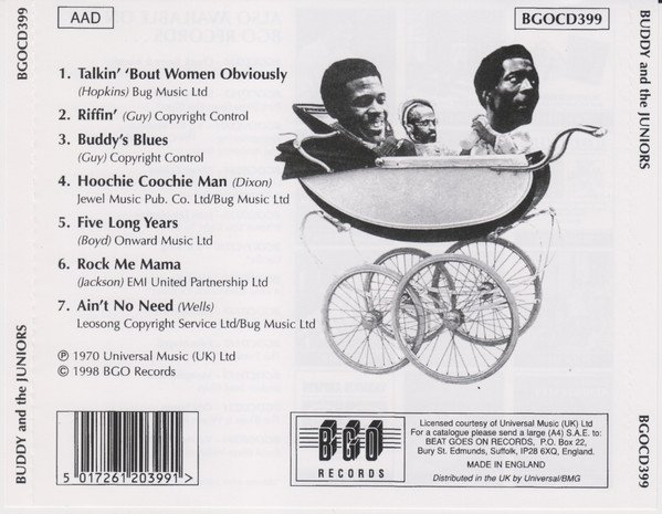 Buddy Guy, Junior Mance & Junior Wells - Buddy And The Juniors (CD, Album, RE, RM, Lyn) - Image 2