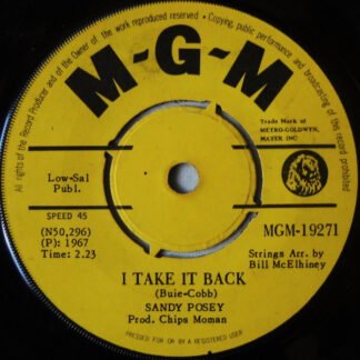 Sandy Posey - I Take It Back / The Boy I Love (7", Single, Kno)