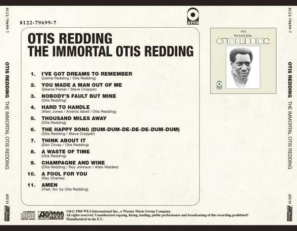 Otis Redding - The Immortal Otis Redding (CD, Album, RE, RM) - Image 3