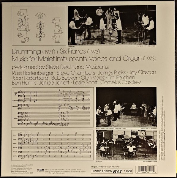 Steve Reich - Drumming / Music For Mallet Instruments, Voices And Organ / Six Pianos (3xLP, RE, 180 + Box, Ltd, Num) - Image 3