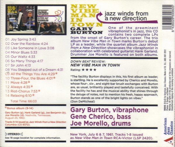 Gary Burton - New Vibe Man In Town (CD, Album, RE) - Image 2