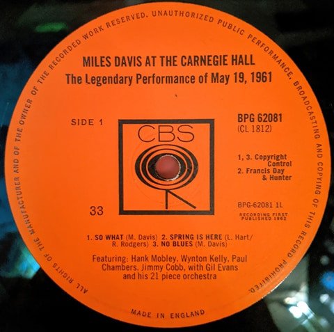 Miles Davis - Miles Davis At Carnegie Hall (LP, Album, Mono) - Image 3