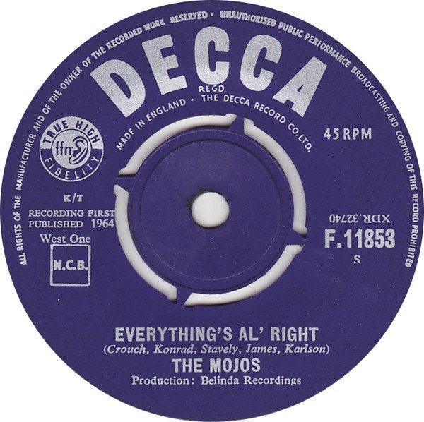The Mojos - Everything's Al' Right (7", Single)