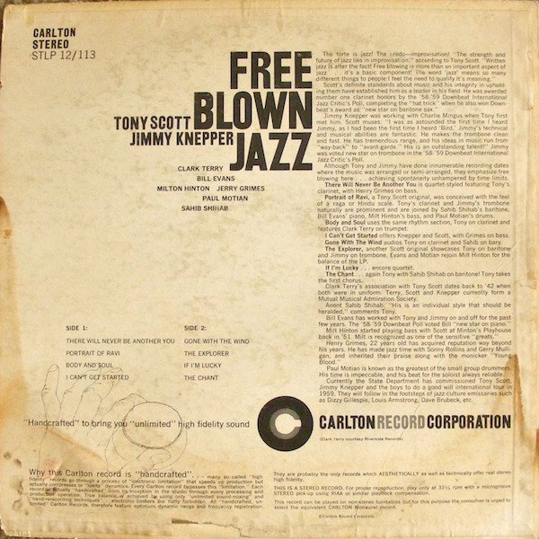 Tony Scott (2) / Jimmy Knepper - Free Blown Jazz (LP, Album, Dee) - Image 2