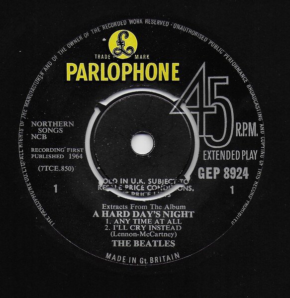 The Beatles - Extracts From The Album A Hard Day's Night (7", EP, Mono) - Image 3