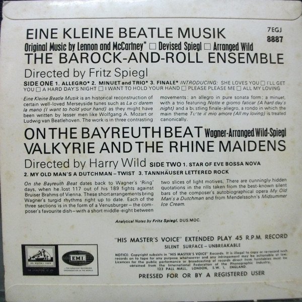 Barock And Roll Ensemble* - Eine Kleine Beatlemusic (7", EP, Mono) - Image 2
