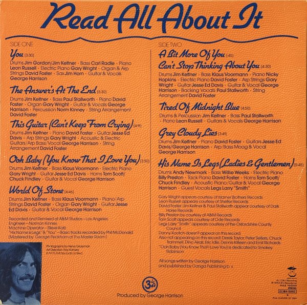 George Harrison - Extra Texture (Read All About It) (LP, Album) - Image 2