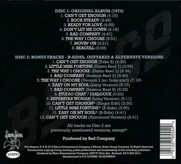 Bad Company (3) - Bad Company (CD, Album, RE, RM + CD + Dlx) - Image 3