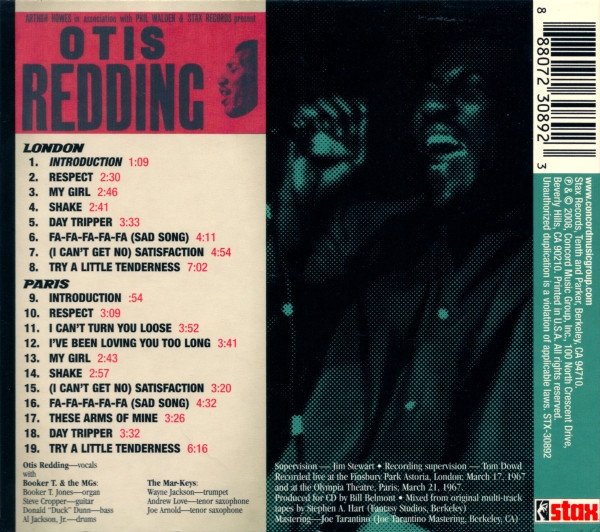Otis Redding - Live! In London And Paris (CD, Album, RE, RM) - Image 2
