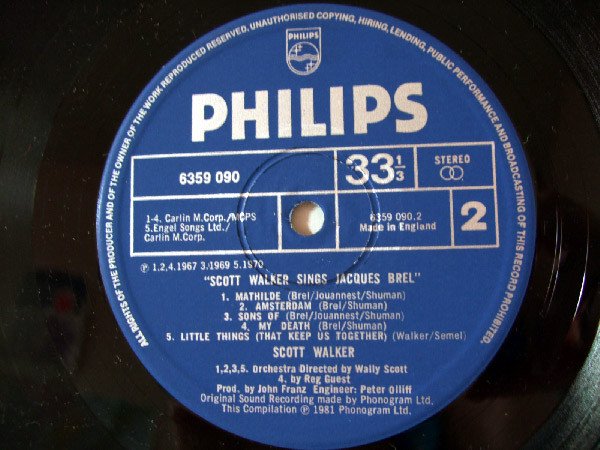 Scott Walker - Scott Walker Sings Jacques Brel (LP, Comp) - Image 3