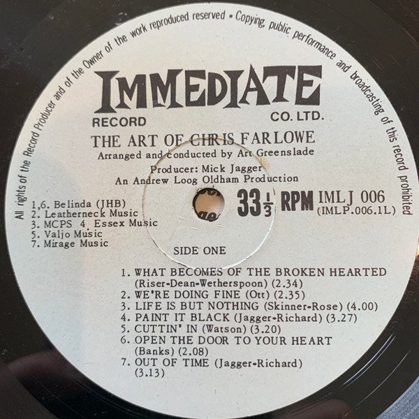 Chris Farlowe - The Art Of Chris Farlowe (LP, Album, Mono) - Image 3